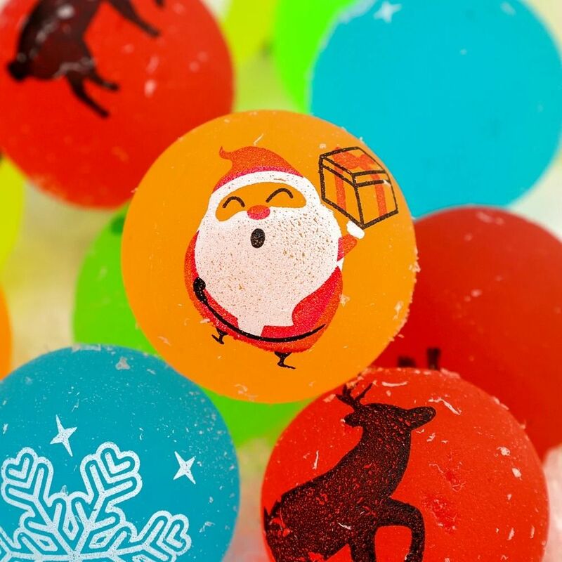 Bolas elásticas que brillan en la oscuridad para niños, 10 piezas, pelota de saltar de goma sólida, juguetes de tema de Navidad, accesorios decorativos, regalos