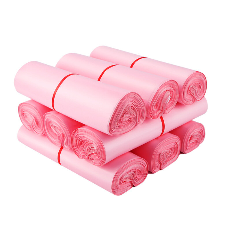 50 szt. Torby na przesyłki różowe przezroczyste torby kurierskie do pakowania samoprzylepne torby do przechowywania wodoodporne torby materiał koperta Mailer torba pocztowa