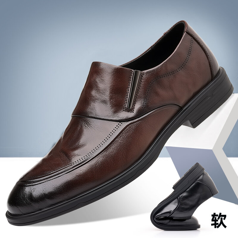 Men's casual shoes, men's wedding shoes, fashionable leather shoes, elegant men's flat Italian luxury shoes
