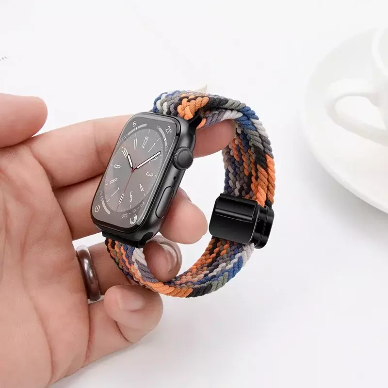 Nylon Braided Strap For Apple Watch Band Ultra 2 49mm 44mm 45mm 42mm 40mm 41mm 38mm Bracelet Band iWatch Series 9 8 7 6 5 4 3 SE