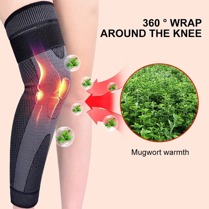 1 Pair Winter Self Heating Knee Pad Tourmaline Knee Brace Support Winter Warm Knee Protector for Arthritis Joint Knee Sleeve
