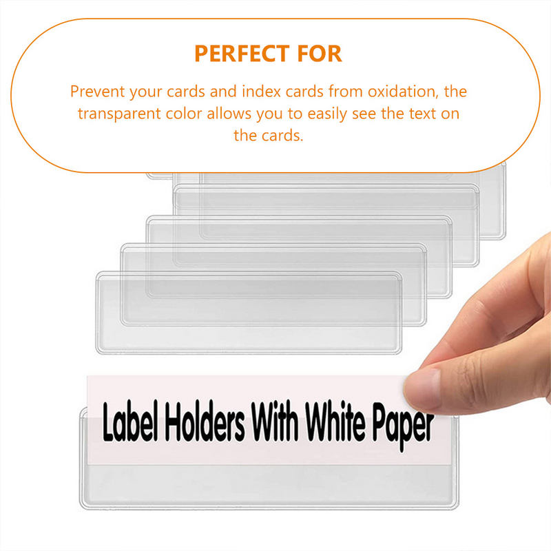 Bolsillos adhesivos para tarjetas de índice, cubiertas adhesivas para tarjetas, etiquetas para estantes, 4 hojas