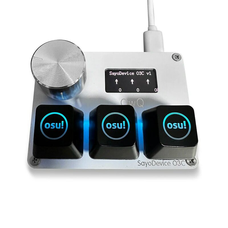 SayoDevice-Interrupteurs à gâchette rose OSU O255.rine, clavier à interrupteurs magnétiques rouges Wo18th avec bouton, écran, pâte à copier, coupe de courant