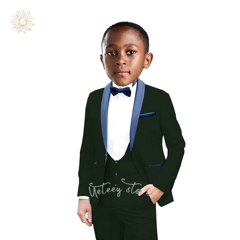 Formal Suit for Boys, 3 Pieces Slim Fit Boys Suit, Kids Boy's Tuxedo First Class Boy Outfit Wedding Party