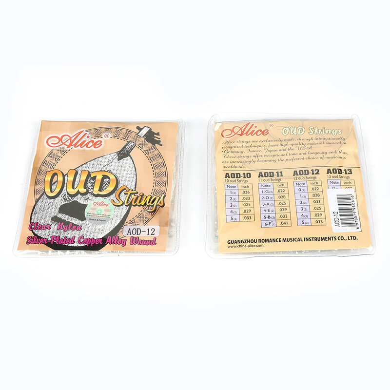 Original Alice AOD-12 OUD Strings UD/UT 12 Courses Strings Clear Nylon And Silver-Plated Copper Alloy Wound