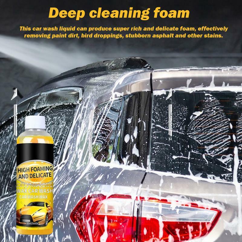 Foam Car Wash Liquid 3.2oz Auto Washing Foam Neutral Formula High Concentration Car Shampoo For Removing Window Water Stains