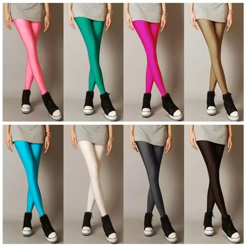 New Spring Autume Solid Candy Neon Leggings for Women High Stretched Female Sexy Legging Pants Girl Clothing Leggins