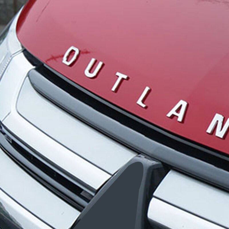 Pegatina de letras 3D de acero inoxidable para Mitsubishi Outlander