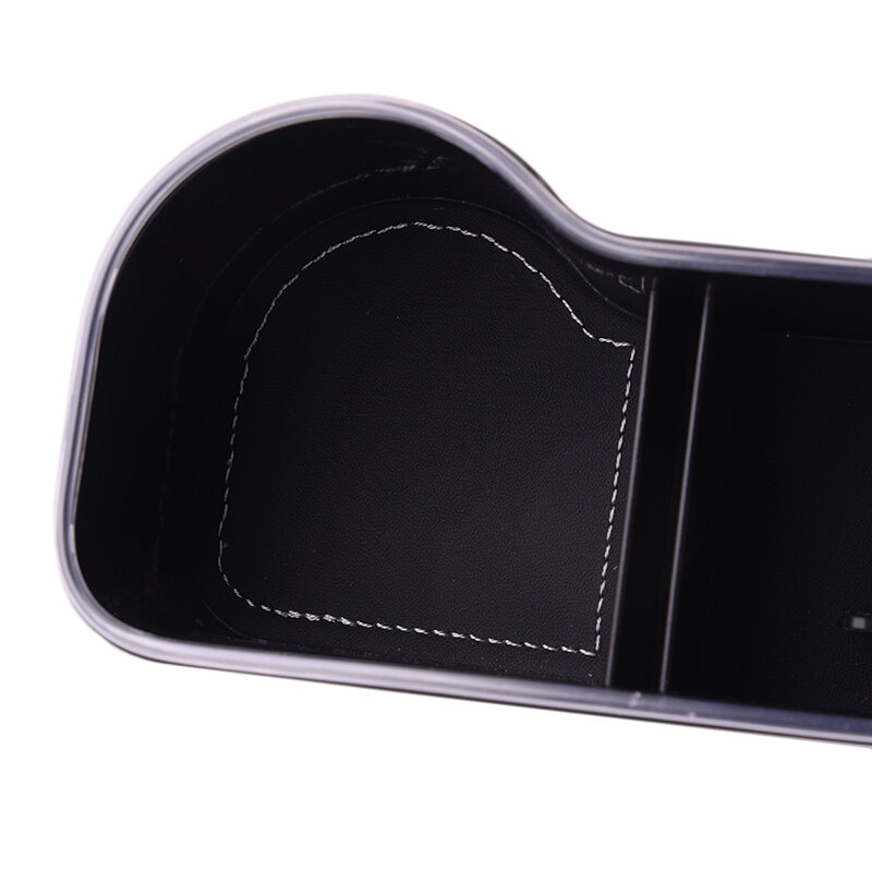 Black Car Console Right Side Seat Gap Filler Storage Box Organizer Pocket Cup Holder Dual USB New