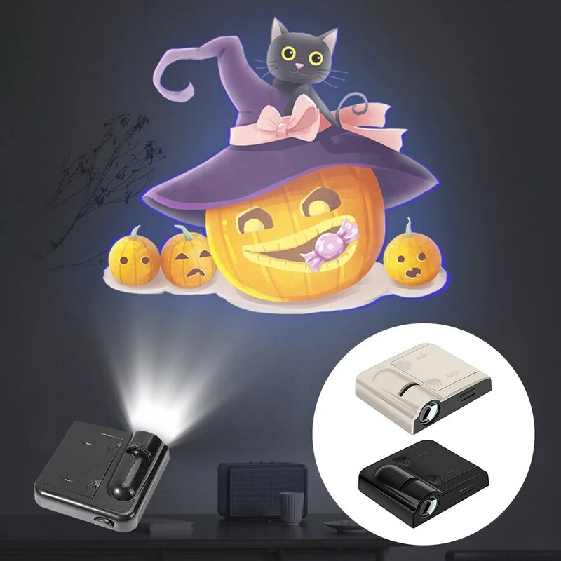 Проекционная лампа на Хэллоуин со световыми листами, фоновая атмосфера, ночник, проектор, лампа для фотосъемки для украшения дома
