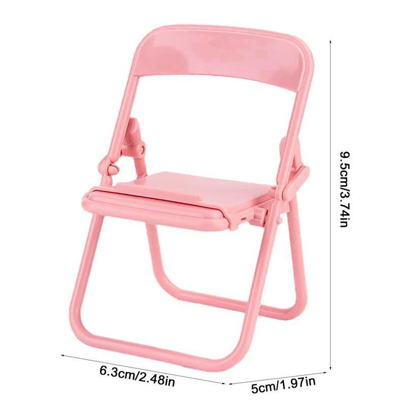 Folding Chair Phone Holder Desktop Cell Phone Stand Folding Chair Shaped Exquisite Foldable Chair Phone Holder Smooth And