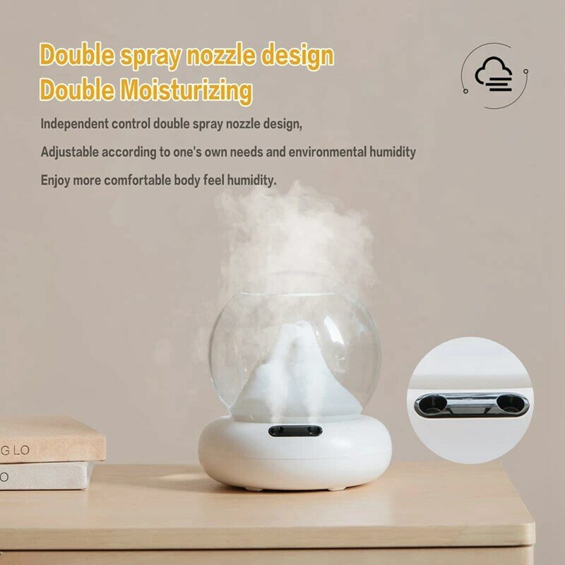 1 PCS Cool Mist Humidifiers 2Mist Mosdes Auto-Shut Off Humidifiers White For Bedroom