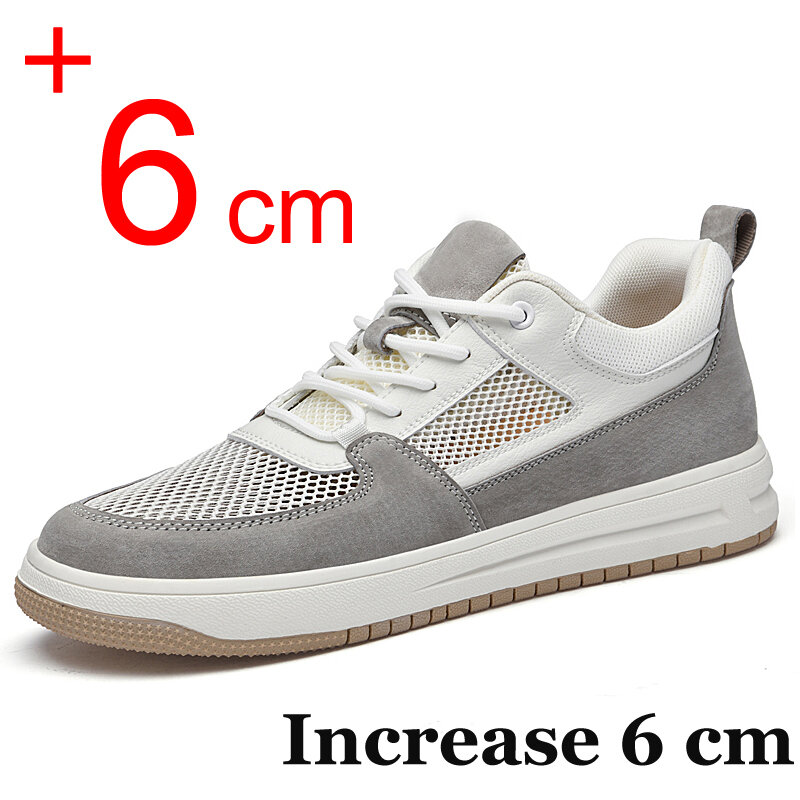 Summer Men Sneakers Elevator Shoes Fashion Breathable 6CM Height Increase Insole Sports Board Shoes Casual Heightening Shoes