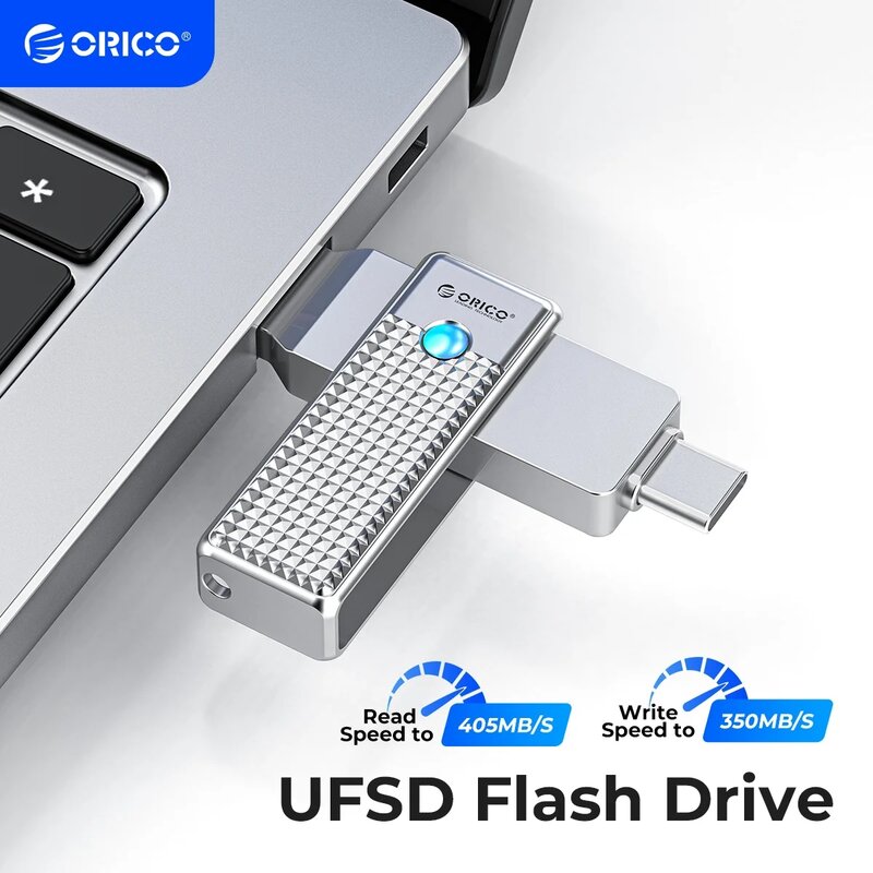 ORICO UFSD 405MB/S 2 in 1 Dual Flash Drive High Speed Pen Drive OTG Type C USB A Dual Interfaces for MacBook Android