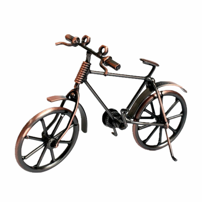 دراجة فنية معدنية عتيقة نموذج الحلي ، فنون الحديد دراجة صغيرة ، مدمجة وسهلة الحمل ، فريدة من نوعها