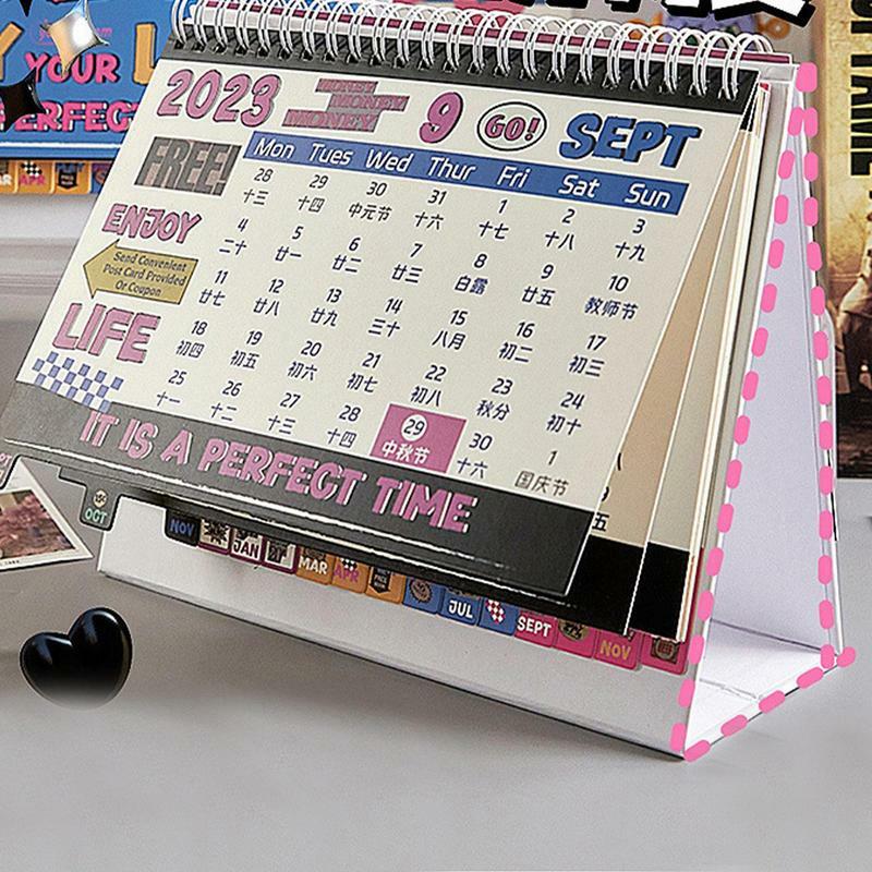 2024 Kalender Desktop-Kalender monatlich kleiner Tisch kalender mit Urlaubs informationen stilvoll und schön für Heimauto