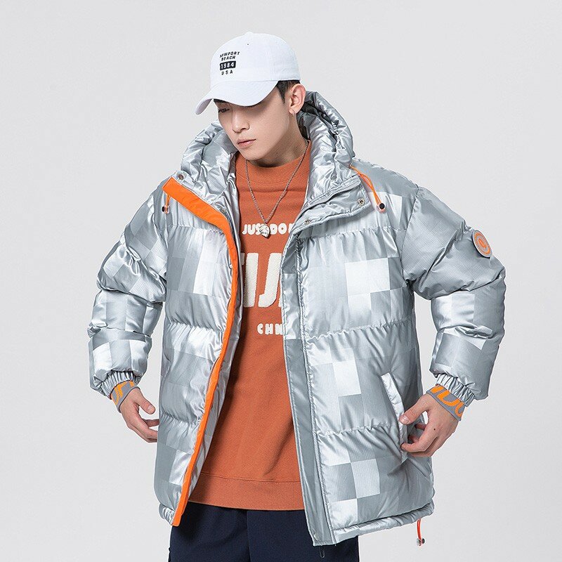 Abrigo de algodón para hombre, chaqueta gruesa con cuello alto, Color sólido, a la moda, novedad de 2023