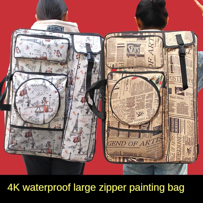 Большая утолщенная водонепроницаемая сумка на молнии для творчества, Студенческая сумка для рисования на доске, цветная сумка для рисования, рюкзак для хранения