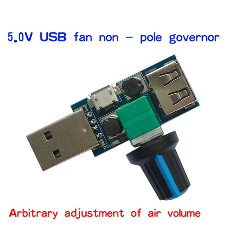 Controlador de velocidad del ventilador USB para DC 4-12V Reducción de ruido Ajuste de múltiples puestos Gove