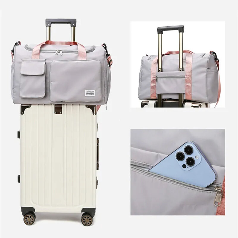 Bolsa de viaje portátil de gran capacidad para hombre y mujer, bolsa de equipaje a prueba de salpicaduras para viaje de negocios, de corta distancia, 12 pulgadas