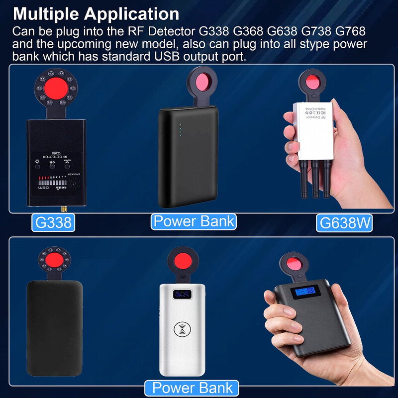 K18 Multi-Function Anti Mini Bug Detector de Áudio, Spy-Camera, GSM Finder, Lente de sinal GPS, RF Locator, Tracker, Detector de câmera sem fio, Spy-Camera