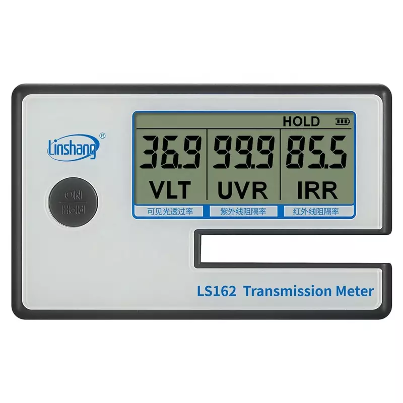 Linshang LS162 medidor de transmisión de tinte de ventana portátil, rechazo IR, tasa de bloqueo UV, transmitancia de luz Visible
