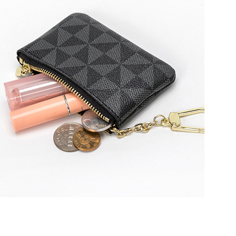 Key Port Pendant Plush European and American Fashion Printing Clutch Bag Wild Card Coin Purse Female Zipper Small Bag Wholesale