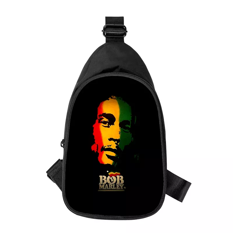 Bolso cruzado en el pecho con estampado 3D de Bob Marley para hombre y mujer, bolsa de hombro en diagonal, paquete de cintura escolar para marido