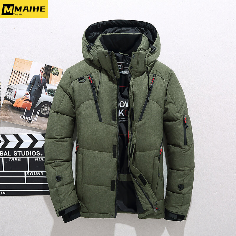 Jaket mantel tebal pria, mantel mode hangat musim dingin pria