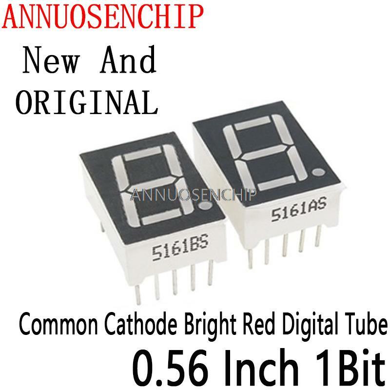 Tubo Digital de ánodo de cátodo común, 10 piezas, pantalla LED roja, 7 segmentos, 0,5 pulgadas, 0,5 pulgadas, 0,56 pulgadas, 0,56 pulgadas, 0,56 pulgadas, 0,56 pulgadas, 1bit
