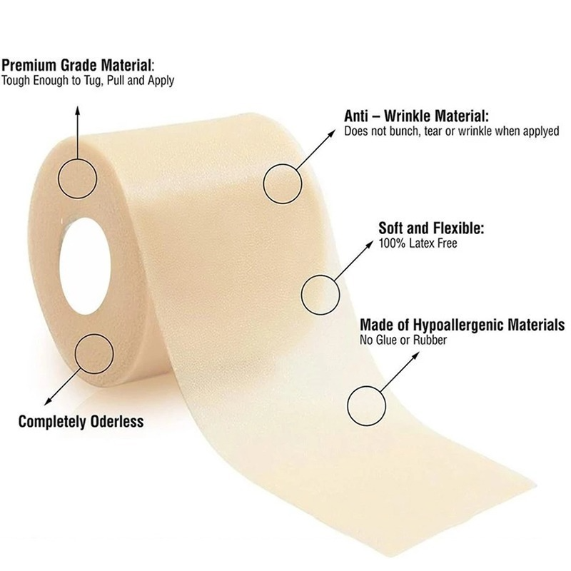 2 pçs espuma de algodão pele filme auto-adesivo elástico bandagem cotovelo joelheiras esponja lesão muscular underwrap patellar esportes fitas