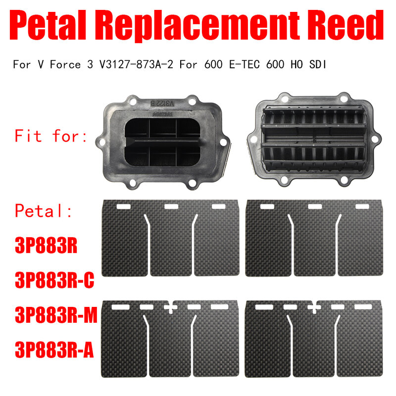 Substituição Reeds Valve, Carbon Fiber Plate, V Força 3 V3127-873A-2 para 600 E-TEC 600 HO SDI, 3P883R 3P883R-C 3P883R-M 3P883R-A