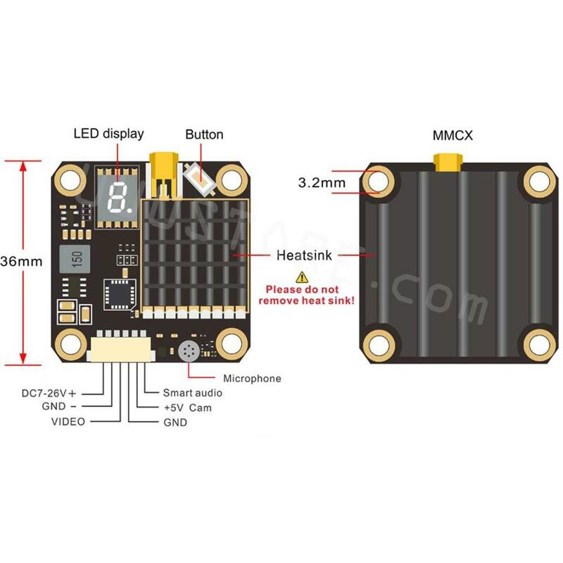 AKK – transmetteur Audio intelligent commuté FPV, FX2-Dominator mW/250mW/500mW/1000mW/2000mW, 5.8Ghz, 40ch, avec micro, pour Drone RC Wizard x220s