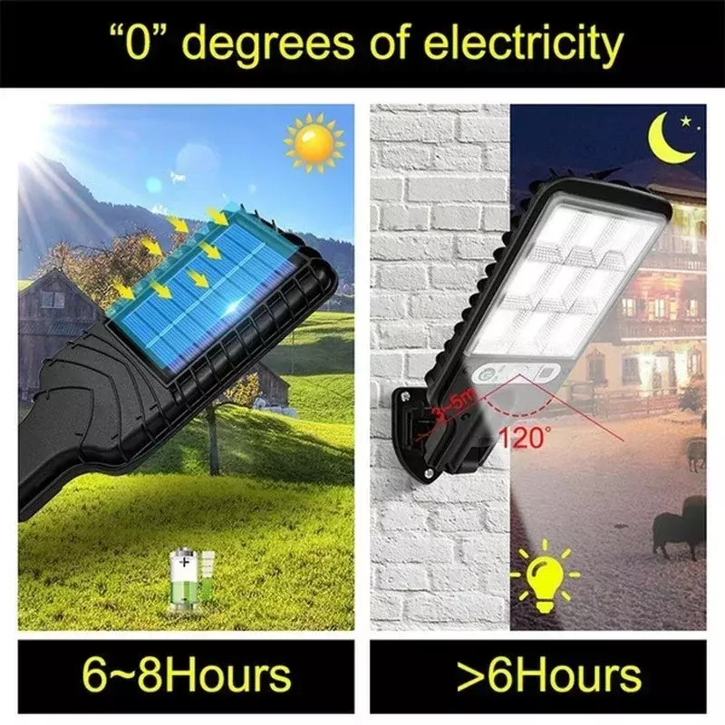 Farolas solares para exteriores, lámpara Solar con 3 modos de luz, Sensor de movimiento impermeable, iluminación de seguridad para jardín, Patio, camino