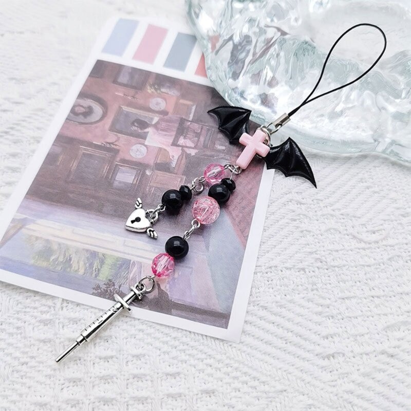 Resin Strawberry Keychain Acrylic Bowknot Phone Charm Handmade Bowknot Phone Jewelry Resin Bowknot Keychain for Party Daily