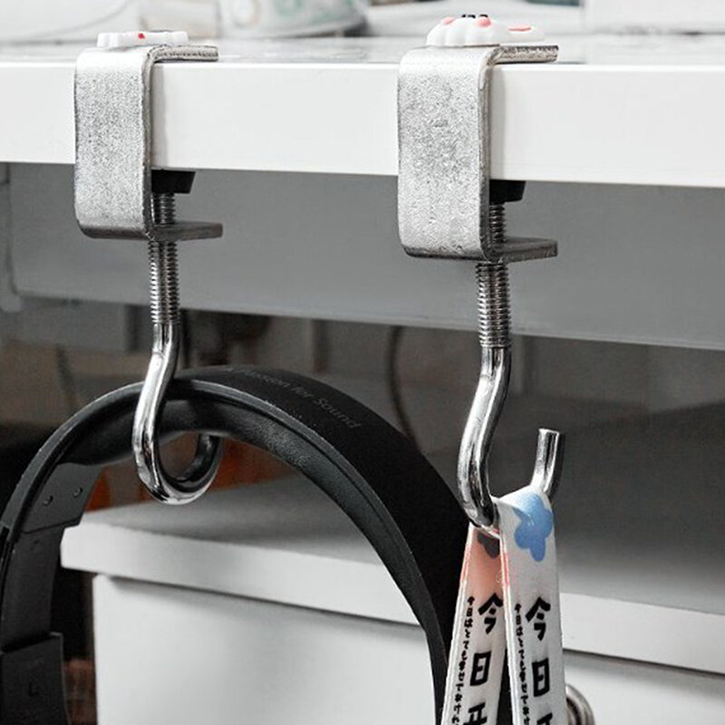 New Adjustable Rotatable Removable Table Edge Hooks Desktop Hooks For School Office Student Bag Water Bottle Hanging Hooks