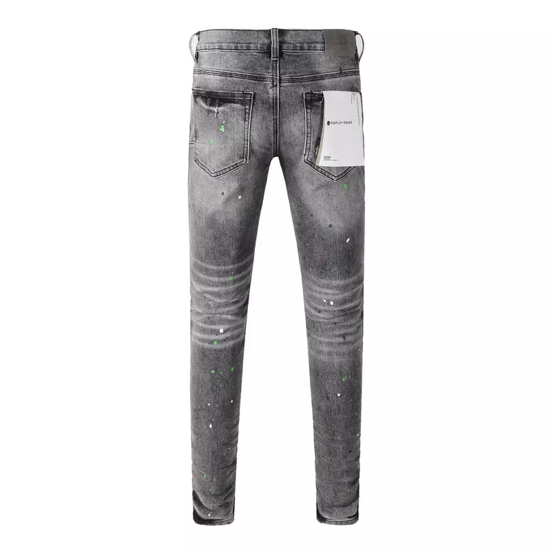 Новинка 2024, фиолетовые брендовые джинсы с эффектом потертости, двухцветные облегающие джинсовые брюки с низкой посадкой