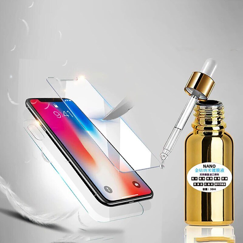 30ML Nano Liquid Screen Protector Curved Tempered Glass Film Spray Scratch Coating Agent Repair Nano Oleophobic Mobile Phone