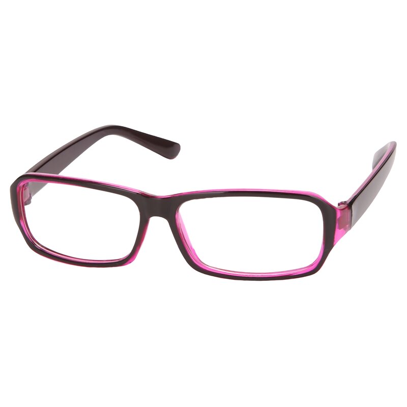 Plastikowe okulary okulary z przezroczystymi szkłami z pełną obręczą czarny fioletowy dla kobiet mężczyzn