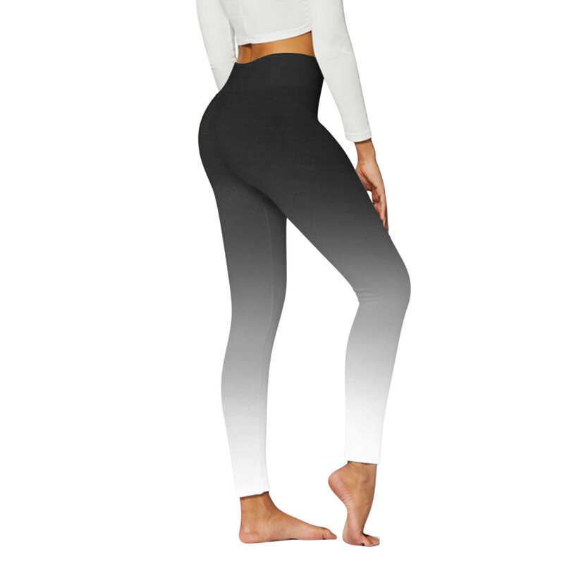 Bezszwowe legginsy gradientowe damskie spodnie sportowe do jogi Push Up trening sportowy Legging wysokiej talii rajstopy siłownia odzież damska