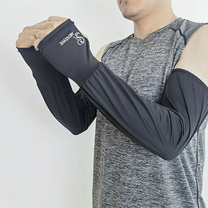 Mangas de braço protetor solar para homens e mulheres, luvas longas, protetor solar fino, protetor de braço