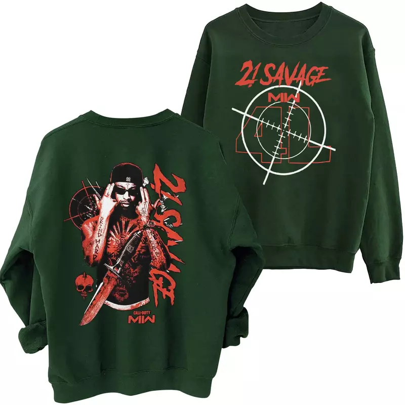 21 Savage American Dream 2024 Sweatshirt Harajuku Hip Hop Round Neck Long Sleeve Oversized Hoodie Fans Gift