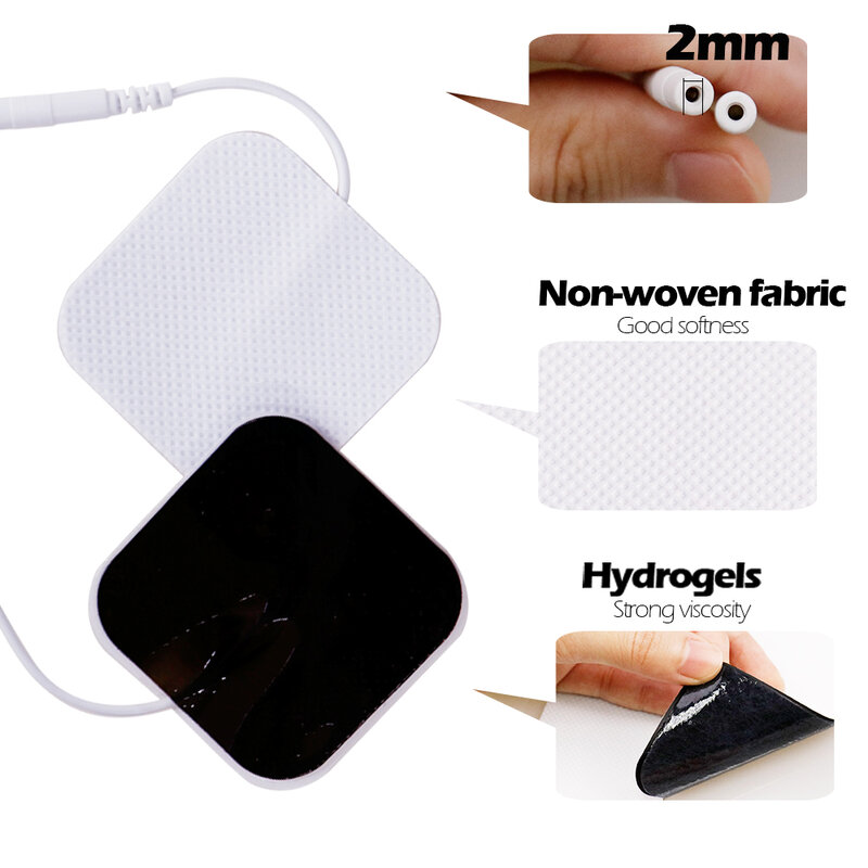 Almohadillas de repuesto de electrodos para estimulador muscular, accesorio autoadhesivo de tela no tejida para máquina de terapia digital Tens, 20 uds./50 uds., 5x5cm