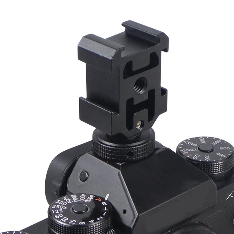 Triple Hot Shoe braket dudukan adaptor, dudukan pemegang untuk kamera DSLR LED Video mikrofon lampu kilat