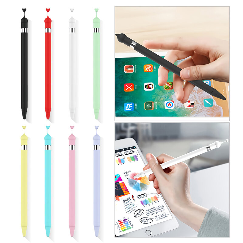 Funda de silicona para Apple Ipad Pencil 1 Generación, oso de dibujos animados, cubierta protectora colorida anticaída para accesorios de Ipad, regalos