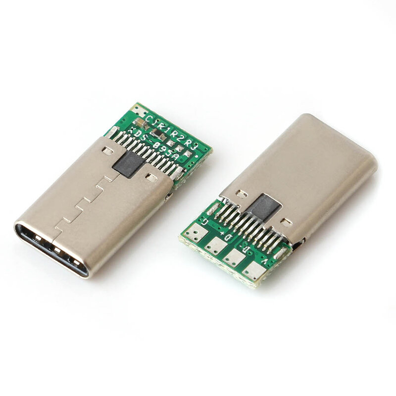 Conectores macho/hembra USB 2,0 tipo C de 1 a 10 piezas, Conector de cola de gato, terminales eléctricos de soldadura, Cable de datos DIY, compatible con PCB