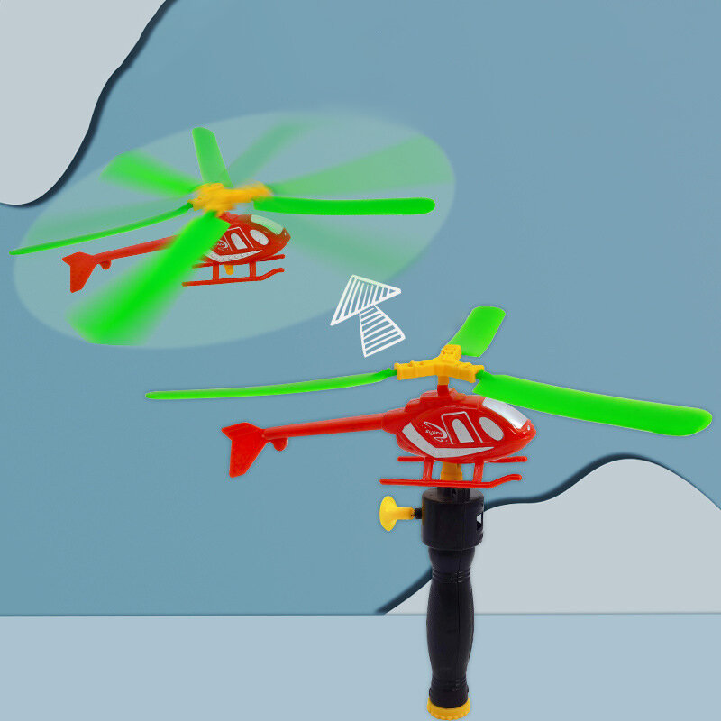 Classic Outdoor Game Handle Pull Line elicottero Draw Rope Take-off piccolo aereo giocattoli educativi interattivi regalo per bambini