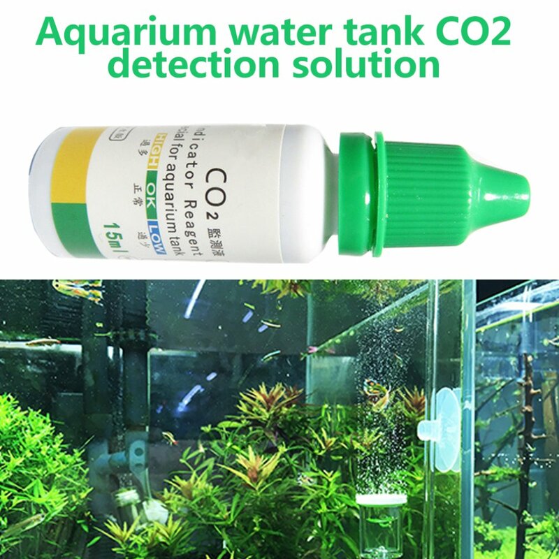 Aquarium CO2 Indicator Solution Fish Tank Liquid Test Plants Supplies Long Term CO2 Glass Drop Checker