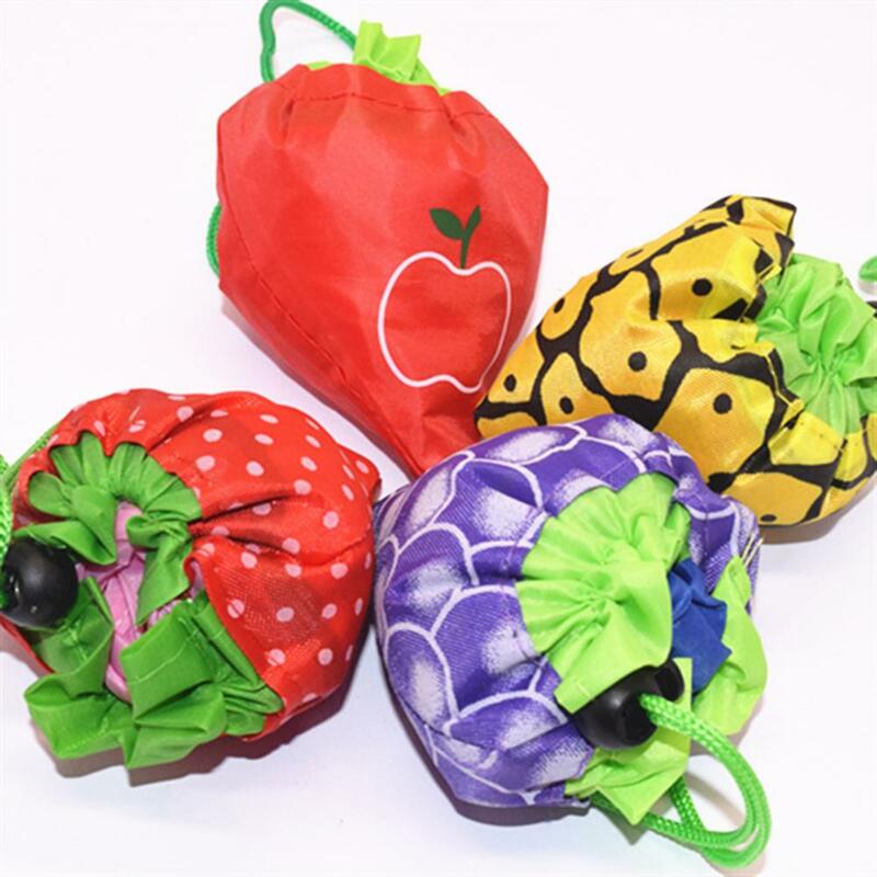 Fruit Shape Reusable Shopping Bag Environmental Drawstring Foldable Cloth Large Capacity Grocery Bag Tote Handbag