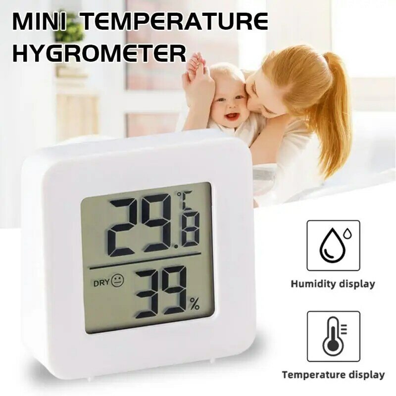 Higrometr kryty gospodarstwa domowego termometr elektroniczny pokój dziecięcy na mokro i na sucho cyfrowy wyświetlacz, ścienny zamontowany miernik temperatury pokojowej